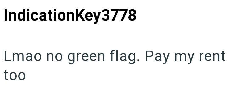 IndicationKey3778 Lmao no green flag. Pay my rent too