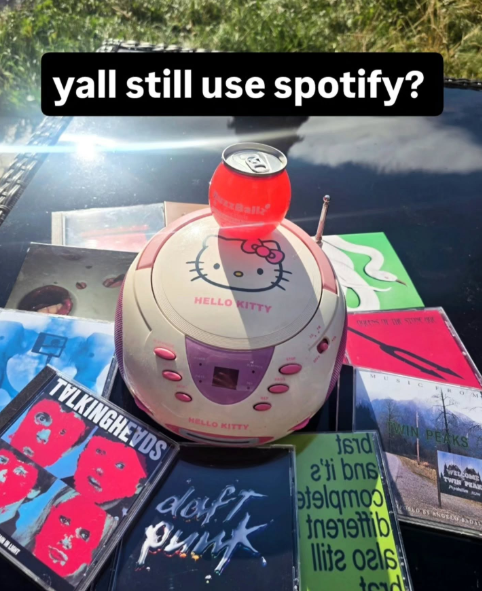 yall still use spotify? HELLO KITTY TVLKINGHEVDS HELLO KITTY jsid a'ti bns daft etelamo Puly WIN PEAKS Insistib lite oals tordil TWIN PEA