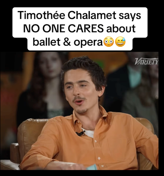 Timothée Chalamet says NO ONE CARES about ballet & opera VARIETY