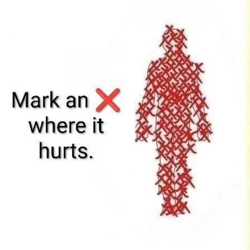 Mark an X where it hurts.