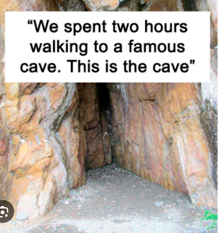 "We spent two hours walking to a famous Icave. This is the cave"