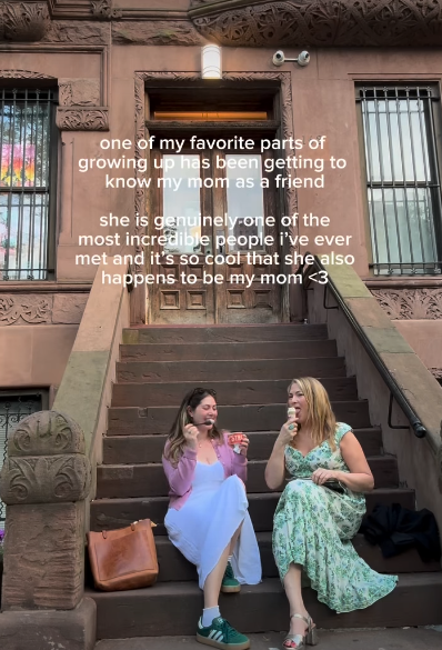 one of my favorite parts of growing up has been getting to know my mom as a friend she is genuinely-one of the most incredible people i've ever met and it's so cool that she also happens to be my mom <3