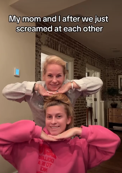 My mom and I after we just screamed at each other BRALING A 38 OT DIM MON