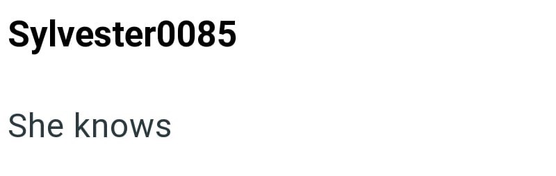 Sylvester0085 She knows