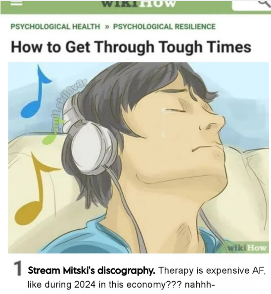 WIKIHOW PSYCHOLOGICAL HEALTH »> PSYCHOLOGICAL RESILIENCE How to Get Through Tough Times kilover wiki How 1 Stream Mitski's discography. Therapy is expensive AF, like during 2024 in this economy??? nahhh-