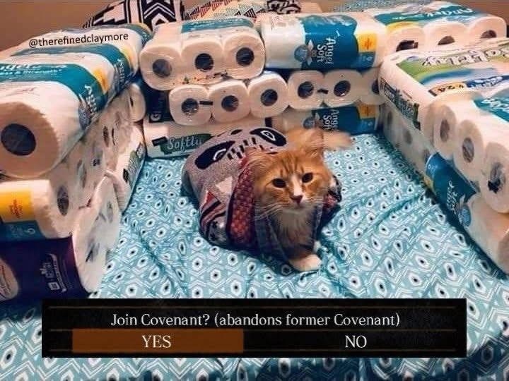 @therefinedclaymore Softla Angel Soft Join Covenant? (abandons former Covenant) YES NO