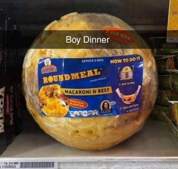 MEGA Banger VOXE 16 31/ 3100080923 FRESH! Boy Dinner HENTON'S SERVES 3 MEN ROUNDMEAL FROZEN PRODUCT MACARONI & BEEF PROTEIN BLASTED HOW TO DO IT 1. Boil in Bag 2. Open and Enjoy AGER FROEY 100