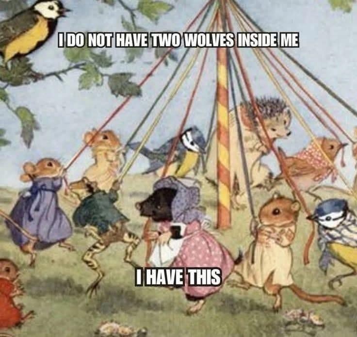 I DO NOT HAVE TWO WOLVES INSIDE ME I HAVE THIS