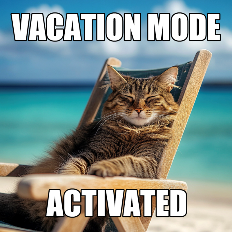 VACATION MODE ACTIVATED
