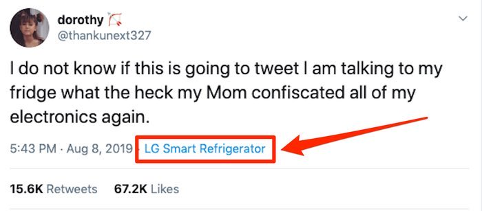 dorothy @thankunext327 I do not know if this is going to tweet I am talking to my fridge what the heck my Mom confiscated all of my electronics again. 5:43 PM Aug 8, 2019 LG Smart Refrigerator 15.6K Retweets 67.2K Likes