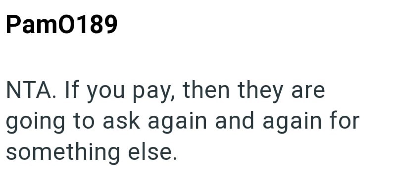 Pam0189 NTA. If you pay, then they are going to ask again and again for something else.