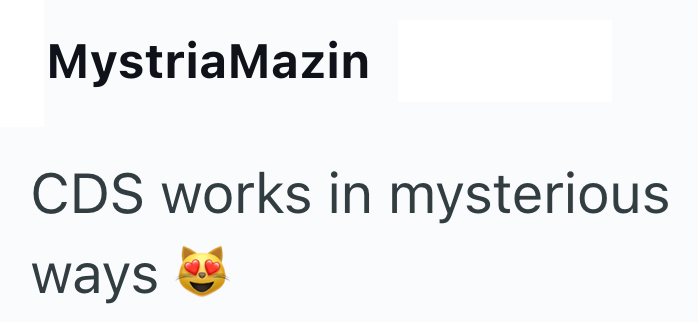 MystriaMazin CDS works in mysterious ways