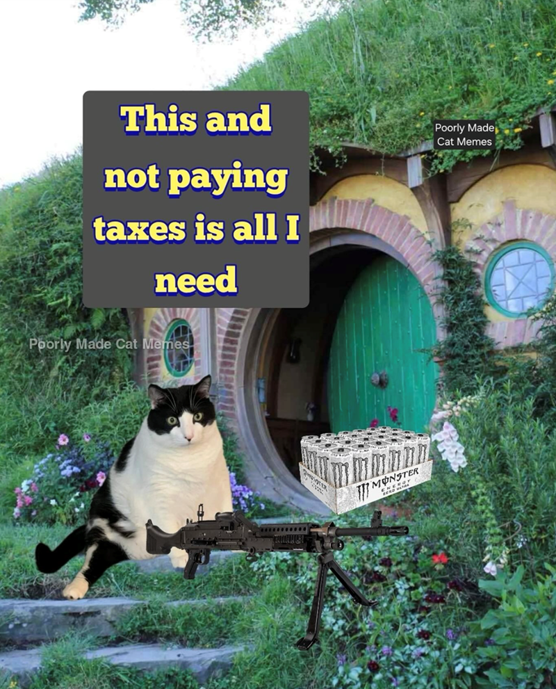 This and not paying taxes is all I need Poorly Made Cat Memes Poorly Made Cat Memes MONSTER ENERGY