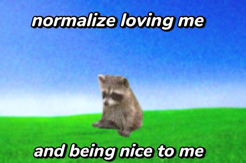 normalize loving me and being nice to me