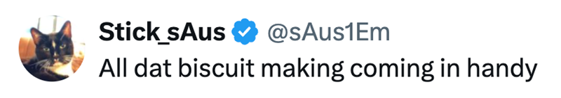 Stick_sAus @sAus1Em All dat biscuit making coming in handy