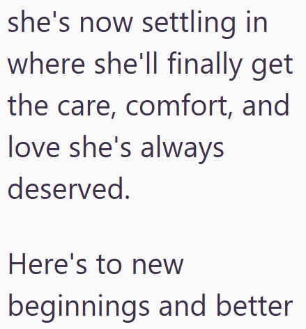 she's now settling in where she'll finally get the care, comfort, and love she's always deserved. Here's to new beginnings and better