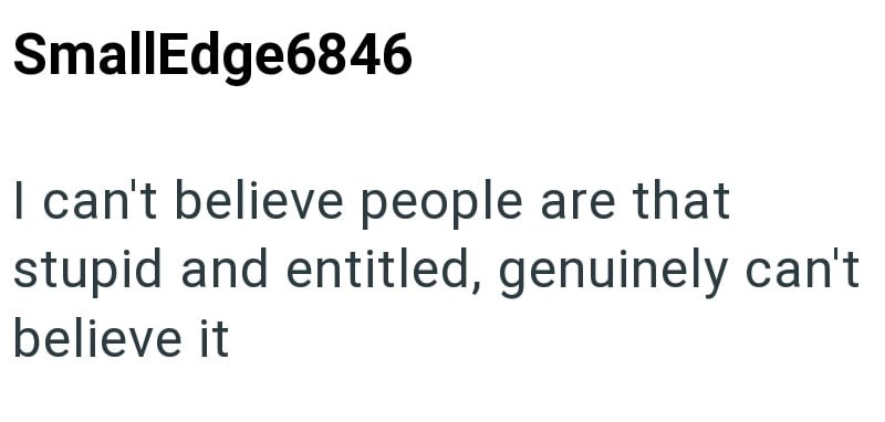 SmallEdge6846 I can't believe people are that stupid and entitled, genuinely can't believe it