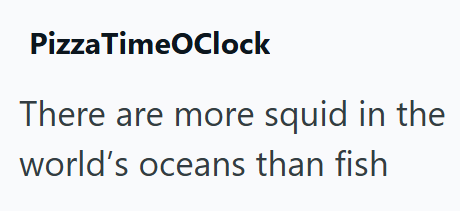 Pizza TimeOClock There are more squid in the world's oceans than fish