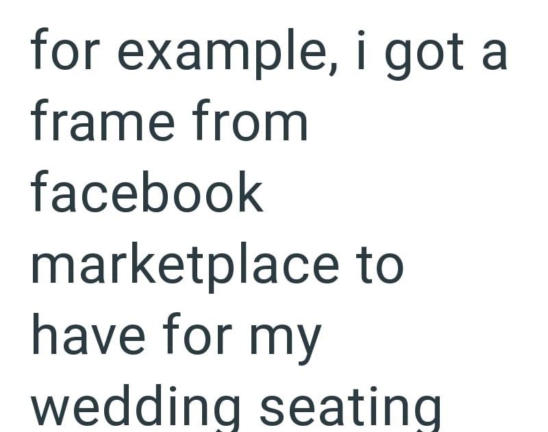 for example, i got a frame from facebook marketplace to have for my wedding seating