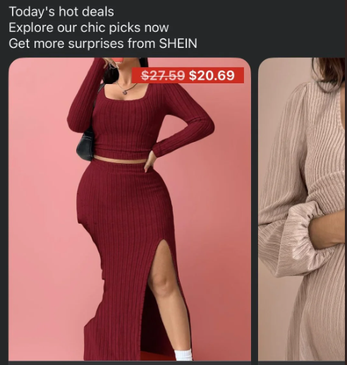 Today's hot deals Explore our chic picks now Get more surprises from SHEIN $27.59 $20.69
