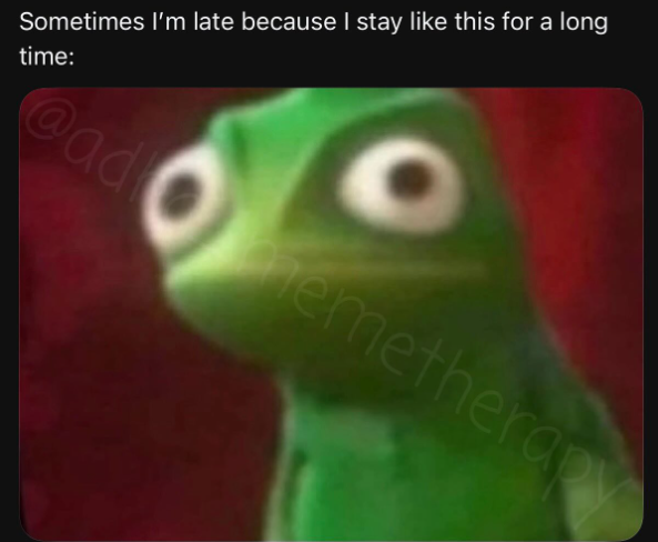 Sometimes I'm late because I stay like this for a long time: @ad emetherapy