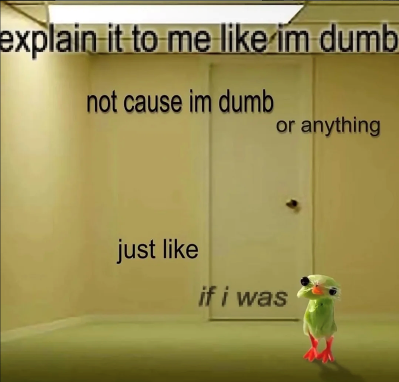 explain it to me like im dumb not cause im dumb or anything just like if i was