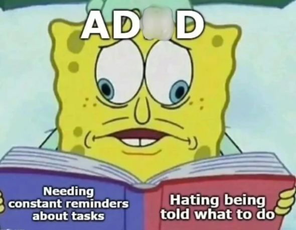 ADOD Needing constant reminders about tasks Hating being told what to do