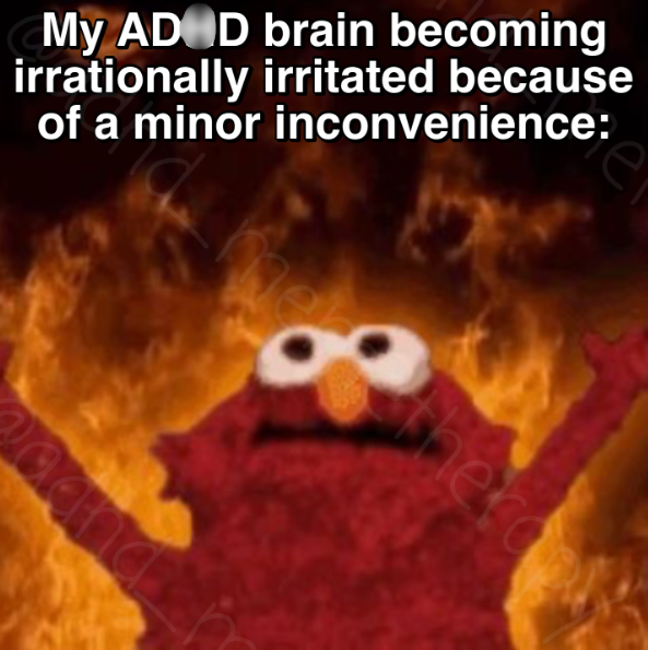 My AD D brain becoming irrationally irritated because of a minor inconvenience: aand thera