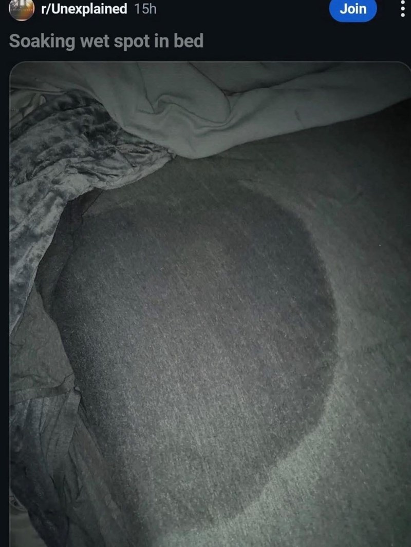 r/Unexplained 15h Soaking wet spot in bed Join