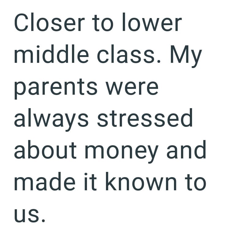 Closer to lower middle class. My parents were always stressed about money and made it known to us.