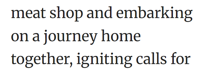 meat shop and embarking on a journey home together, igniting calls for