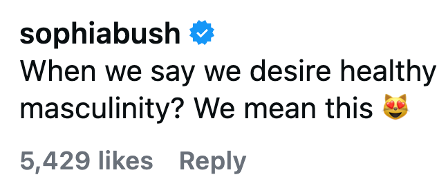 sophiabush When we say we desire healthy masculinity? We mean this 5,429 likes Reply