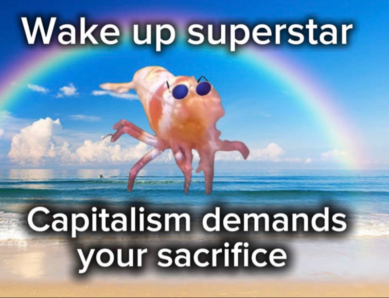 Wake up superstar Capitalism demands your sacrifice