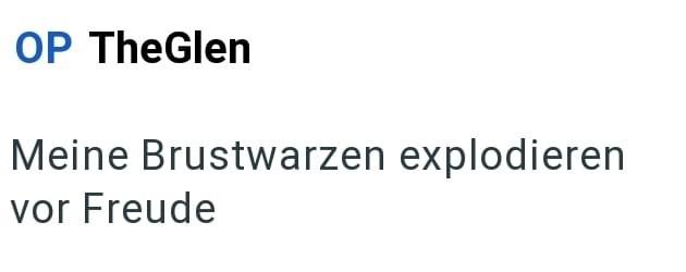 OP TheGlen Meine Brustwarzen explodieren vor Freude