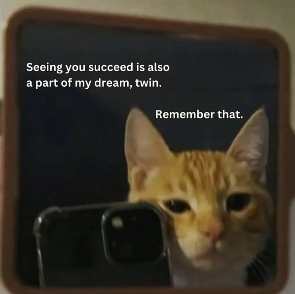 Seeing you succeed is also a part of my dream, twin. Remember that.