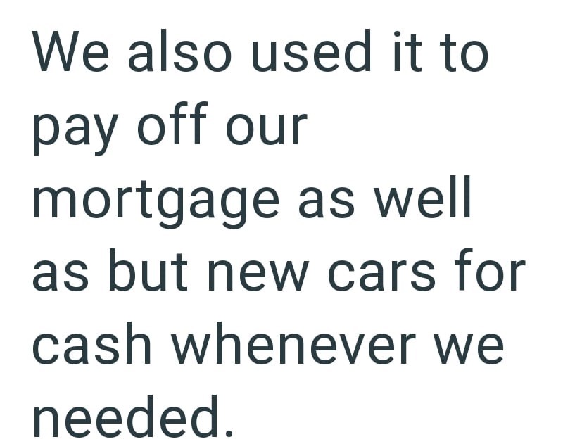 We also used it to pay off our mortgage as well as but new cars for cash whenever we needed.