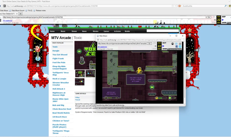 Toxic Online Game | View Details & Play Games | MTV-Pale Moon http://web.archive.org/web/20070822172152/http://www.mtv.com/games/arcade/game/game.marcadamelde 10102709 Pale Moon Pale Moon forum FAQ Release note el View Details & Fix + http://www.m.com/games/arcade/game/gamentamed-10102709 Home Shows MTV Arcade | Toxic HOST POPULAR Toxic Dangle You Got Dissed Fight Frank Feel the Pain Pimp My Ride Crowd Magnet Yetisports' Orca Hock a Loogle Xtreme Wrestler Creator Movies Games Activism Mobile Pal