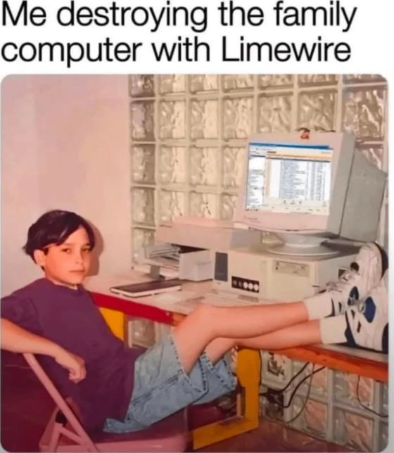 Me destroying the family computer with Limewire