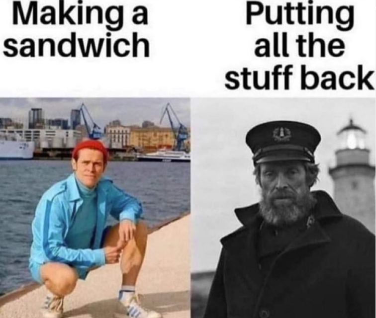 Making a sandwich Putting all the stuff back