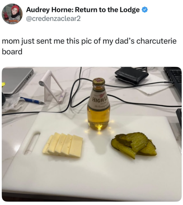 Audrey Horne: Return to the Lodge ❤ @credenzaclear2 mom just sent me this pic of my dad's charcuterie board HIGH