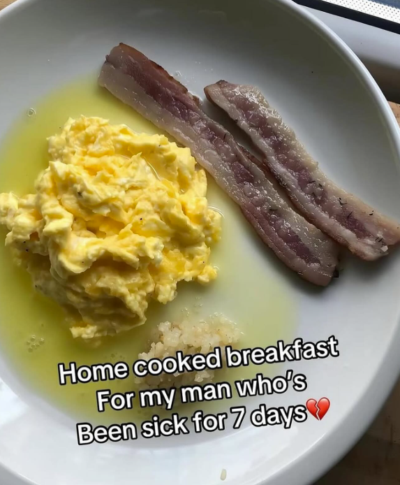 Home cooked breakfast For my man who's Been sick for 7 days❤