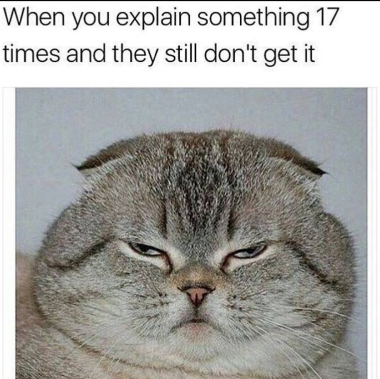 When you explain something 17 times and they still don't get it