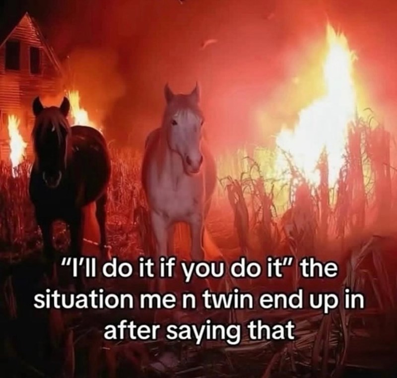 "I'll do it if you do it" the situation me n twin end up in after saying that