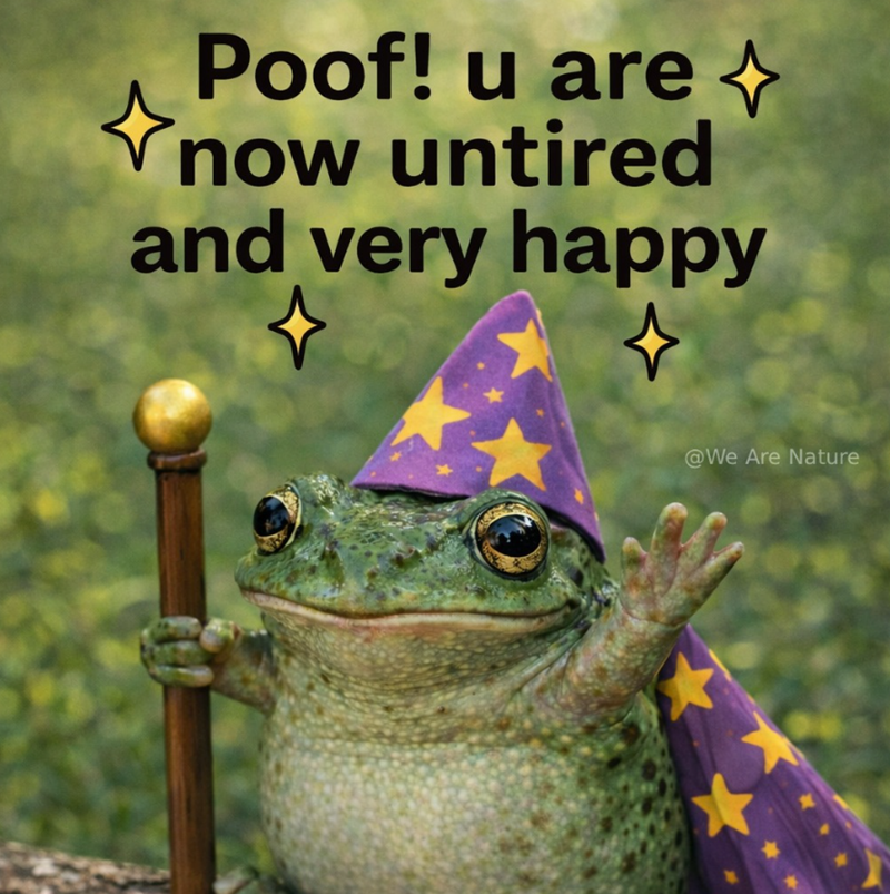 Poof! u are now untired and very happy @We Are Nature