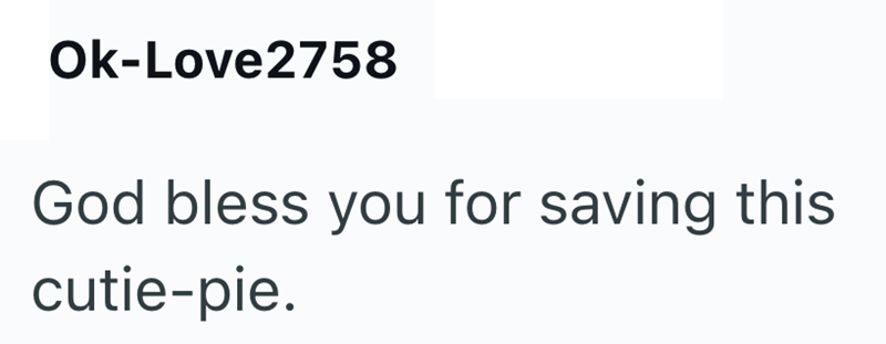 Ok-Love2758 God bless you for saving this cutie-pie.