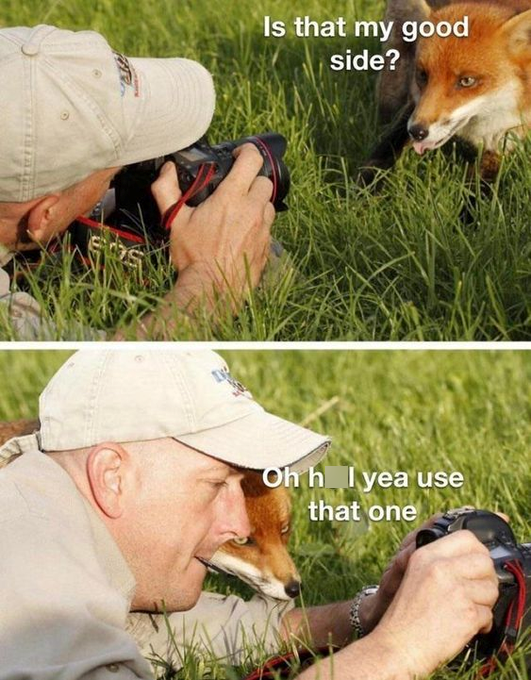 Is that my good side? Ohh yea use that one