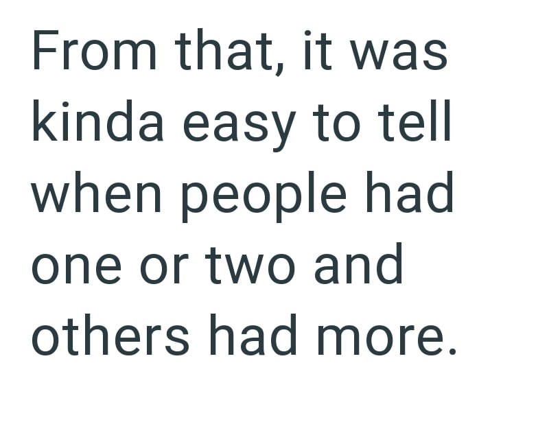 From that, it was kinda easy to tell when people had one or two and others had more.