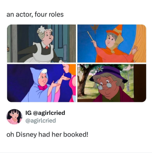 an actor, four roles M IG @agirlcried @agirlcried oh Disney had her booked!