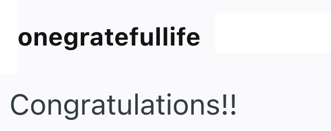onegratefullife Congratulations!!