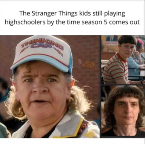 The Stranger Things kids still playing highschoolers by the time season 5 comes out OZZIE COLLBETRELLS